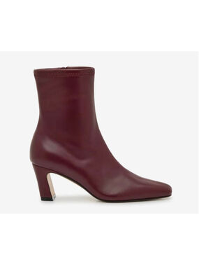 Women's Steve Madden Willa Ankle Boots Synthetic Burgundy Square Toe Sz 6.5